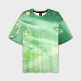 Мужская футболка oversize 3D с принтом Зеленая вода с пузырями в Тюмени,  |  | 
