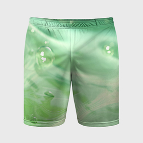 Мужские шорты спортивные с принтом Зеленая вода с пузырями в Екатеринбурге,  |  | 