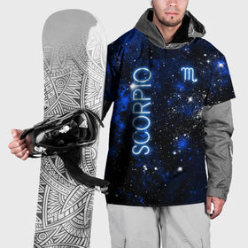Накидка на куртку 3D с принтом Знак зодиака Скорпион на тёмном фоне в Петрозаводске, 100% полиэстер |  | 