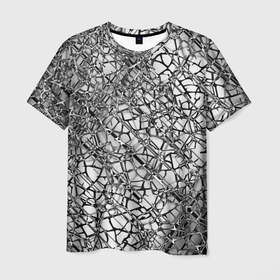 Мужская футболка 3D с принтом Разбитое зеркало в Санкт-Петербурге, 100% полиэфир | прямой крой, круглый вырез горловины, длина до линии бедер | 