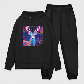Мужской костюм oversize хлопок с принтом Гипнотизирующий олень в Ухте,  |  | 