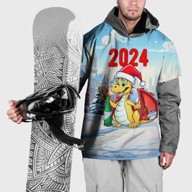 Накидка на куртку 3D с принтом Дракончик   с шампанским 2024 , 100% полиэстер |  | 