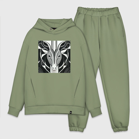 Мужской костюм oversize хлопок с принтом Загадочное животное в Ухте,  |  | 