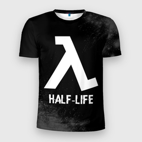 Мужская футболка 3D Slim с принтом Half Life glitch на темном фоне в Кировске, 100% полиэстер с улучшенными характеристиками | приталенный силуэт, круглая горловина, широкие плечи, сужается к линии бедра | Тематика изображения на принте: 