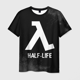 Мужская футболка 3D с принтом Half Life glitch на темном фоне в Кировске, 100% полиэфир | прямой крой, круглый вырез горловины, длина до линии бедер | Тематика изображения на принте: 