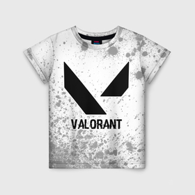 Детская футболка 3D с принтом Valorant glitch на светлом фоне в Белгороде, 100% гипоаллергенный полиэфир | прямой крой, круглый вырез горловины, длина до линии бедер, чуть спущенное плечо, ткань немного тянется | 