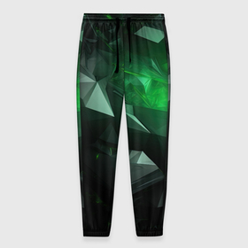 Мужские брюки 3D с принтом Абстрагирование зеленого цвета , 100% полиэстер | манжеты по низу, эластичный пояс регулируется шнурком, по бокам два кармана без застежек, внутренняя часть кармана из мелкой сетки | 