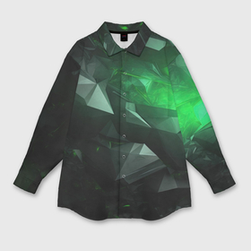 Мужская рубашка oversize 3D с принтом Абстрагирование зеленого цвета ,  |  | 