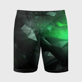 Мужские шорты спортивные с принтом Абстрагирование зеленого цвета ,  |  | 