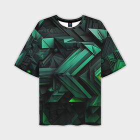 Мужская футболка oversize 3D с принтом Абстрактный рельеф зелени в Екатеринбурге,  |  | 