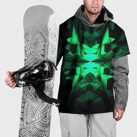 Накидка на куртку 3D с принтом Абстрактное погружение в зелень в Санкт-Петербурге, 100% полиэстер |  | 