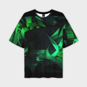 Мужская футболка oversize 3D с принтом Абстрактное выражение зелени в Рязани,  |  | 