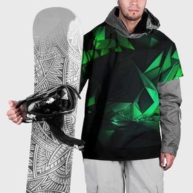 Накидка на куртку 3D с принтом Абстрактное выражение зелени в Кировске, 100% полиэстер |  | 