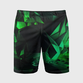 Мужские шорты спортивные с принтом Абстрактное выражение зелени в Рязани,  |  | Тематика изображения на принте: 