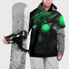 Накидка на куртку 3D с принтом Геометрические формы зелени в Новосибирске, 100% полиэстер |  | Тематика изображения на принте: 