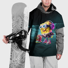 Накидка на куртку 3D с принтом Sponge Bob and snail Gary   fantasy   ai art в Кировске, 100% полиэстер |  | 
