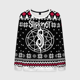 Мужской свитшот 3D с принтом Slipknot christmas sweater в Петрозаводске, 100% полиэстер с мягким внутренним слоем | круглый вырез горловины, мягкая резинка на манжетах и поясе, свободная посадка по фигуре | 