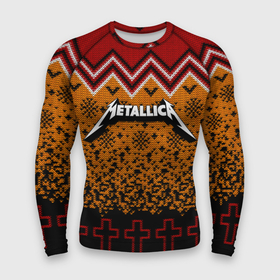 Мужской рашгард 3D с принтом Metallica christmas sweater в Санкт-Петербурге,  |  | Тематика изображения на принте: 