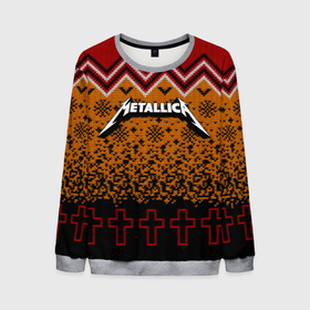 Мужской свитшот 3D с принтом Metallica christmas sweater в Санкт-Петербурге, 100% полиэстер с мягким внутренним слоем | круглый вырез горловины, мягкая резинка на манжетах и поясе, свободная посадка по фигуре | 