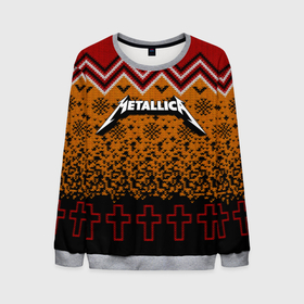 Мужской свитшот 3D с принтом Metallica christmas sweater в Санкт-Петербурге, 100% полиэстер с мягким внутренним слоем | круглый вырез горловины, мягкая резинка на манжетах и поясе, свободная посадка по фигуре | Тематика изображения на принте: 