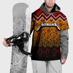 Накидка на куртку 3D с принтом Metallica christmas sweater в Курске, 100% полиэстер |  | 