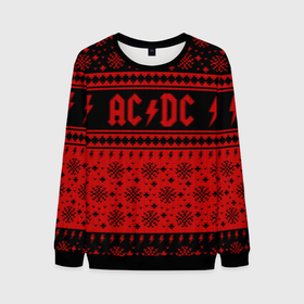 Мужской свитшот 3D с принтом AC DC christmas sweater , 100% полиэстер с мягким внутренним слоем | круглый вырез горловины, мягкая резинка на манжетах и поясе, свободная посадка по фигуре | 