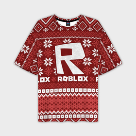 Мужская футболка oversize 3D с принтом Roblox christmas sweater в городе Новоалтайск,  |  | 