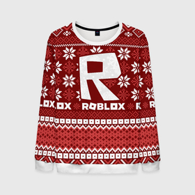 Мужской свитшот 3D с принтом Roblox christmas sweater в Курске, 100% полиэстер с мягким внутренним слоем | круглый вырез горловины, мягкая резинка на манжетах и поясе, свободная посадка по фигуре | 