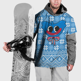Накидка на куртку 3D с принтом Huggy Wuggy christmas sweater в Курске, 100% полиэстер |  | Тематика изображения на принте: 