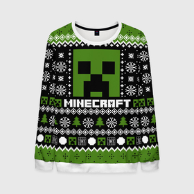 Мужской свитшот 3D с принтом Minecraft christmas sweater в Курске, 100% полиэстер с мягким внутренним слоем | круглый вырез горловины, мягкая резинка на манжетах и поясе, свободная посадка по фигуре | 