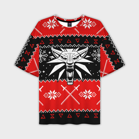 Мужская футболка oversize 3D с принтом The Witcher christmas sweater в Курске,  |  | 