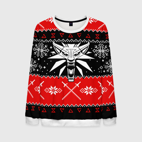 Мужской свитшот 3D с принтом The Witcher christmas sweater в Курске, 100% полиэстер с мягким внутренним слоем | круглый вырез горловины, мягкая резинка на манжетах и поясе, свободная посадка по фигуре | 