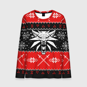 Мужской лонгслив 3D с принтом The Witcher christmas sweater в Белгороде, 100% полиэстер | длинные рукава, круглый вырез горловины, полуприлегающий силуэт | 