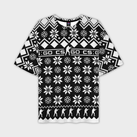 Мужская футболка oversize 3D с принтом CS GO christmas sweater ,  |  | 