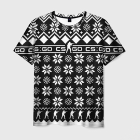 Мужская футболка 3D с принтом CS GO christmas sweater , 100% полиэфир | прямой крой, круглый вырез горловины, длина до линии бедер | Тематика изображения на принте: 