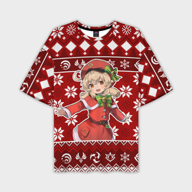 Мужская футболка oversize 3D с принтом Klee christmas sweater в Екатеринбурге,  |  | Тематика изображения на принте: 