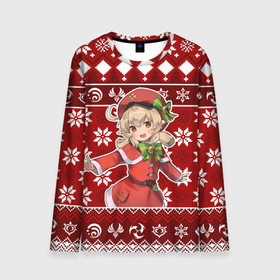 Мужской лонгслив 3D с принтом Klee christmas sweater в Петрозаводске, 100% полиэстер | длинные рукава, круглый вырез горловины, полуприлегающий силуэт | Тематика изображения на принте: 