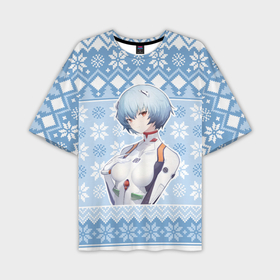 Мужская футболка oversize 3D с принтом Rei christmas sweater в Ухте,  |  | Тематика изображения на принте: 