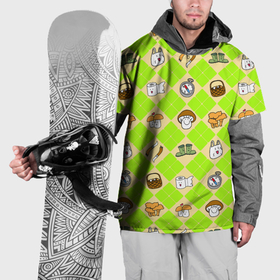 Накидка на куртку 3D с принтом Весёлый грибник идёт на охоту в Кировске, 100% полиэстер |  | 
