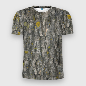 Мужская футболка 3D Slim с принтом Узор коры дерева в Белгороде, 100% полиэстер с улучшенными характеристиками | приталенный силуэт, круглая горловина, широкие плечи, сужается к линии бедра | Тематика изображения на принте: 