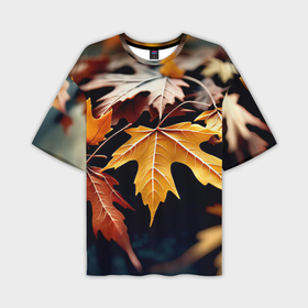 Мужская футболка oversize 3D с принтом Осенние листья   нейросеть в Санкт-Петербурге,  |  | 