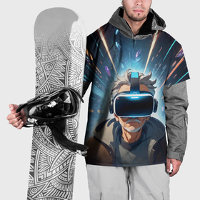 Накидка на куртку 3D с принтом Пожилой мужчина в очках VR в Белгороде, 100% полиэстер |  | Тематика изображения на принте: 