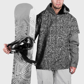 Накидка на куртку 3D с принтом Чёрные и белые узоры в Курске, 100% полиэстер |  | Тематика изображения на принте: 
