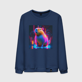 Мужской свитшот хлопок с принтом Волшебная капибара в городе Новоалтайск, 100% хлопок |  | Тематика изображения на принте: 