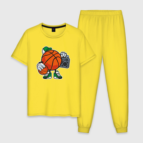 Мужская пижама хлопок с принтом Хип хоп баскетбол в Кировске, 100% хлопок | брюки и футболка прямого кроя, без карманов, на брюках мягкая резинка на поясе и по низу штанин
 | 