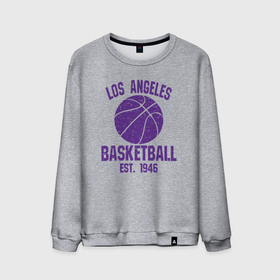 Мужской свитшот хлопок с принтом Basketball Los Angeles в Белгороде, 100% хлопок |  | Тематика изображения на принте: 