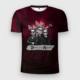 Мужская футболка 3D Slim с принтом Depeche Mode   spirit tour в Санкт-Петербурге, 100% полиэстер с улучшенными характеристиками | приталенный силуэт, круглая горловина, широкие плечи, сужается к линии бедра | 