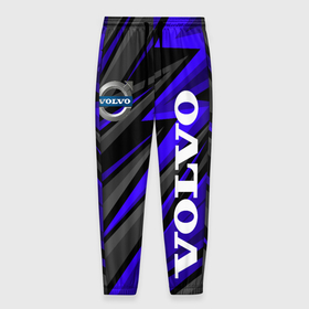 Мужские брюки 3D с принтом Volvo   Синий спортивный в Екатеринбурге, 100% полиэстер | манжеты по низу, эластичный пояс регулируется шнурком, по бокам два кармана без застежек, внутренняя часть кармана из мелкой сетки | 