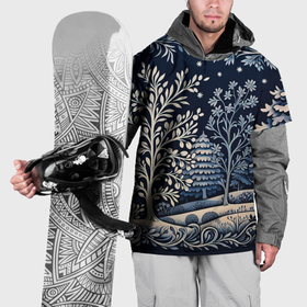 Накидка на куртку 3D с принтом Ледяные узоры нового года в Белгороде, 100% полиэстер |  | Тематика изображения на принте: 