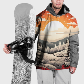 Накидка на куртку 3D с принтом Волшебство зимы и нового года , 100% полиэстер |  | Тематика изображения на принте: 